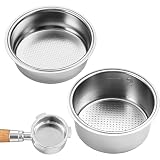 51mm Sieb Kaffeesieb Edelstahl Espresso Sieb 2 Stück, Wiederverwendbare lebensmittelechte Edelstahl-Siebträger-Filterkörbe für 1 und 2 Tassen Espresso, Filterkorb Espresso mit Zuhause, Büro und Café