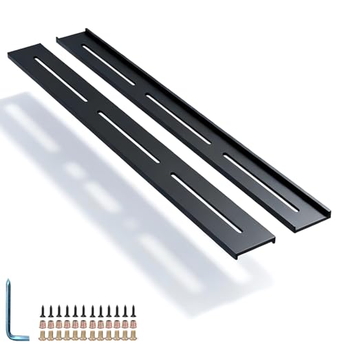 Heavy Duty 30 Inch C Channel Steel Bracket - Hidden Mount Long Slotted Hole for Live Edge Table, Floating Shelf & Woodworking DIY, Reusable Table Top Support (2 Pack)