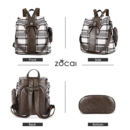 Image of ZOCAI Backpack Purse for Women Fashion Backpack Purses PU Leather Daypacks Anti-Theft Shoulder Bag Satchel Purse