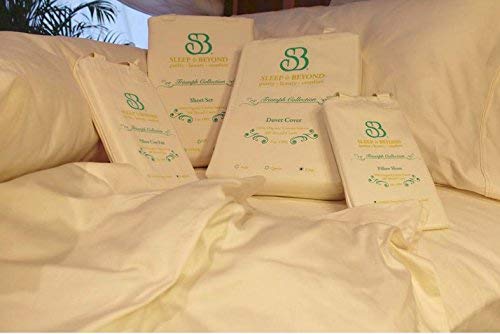 Sleep & Beyond 100% Organic Cotton Sheet Set, Queen, Up To 18" #TOP7