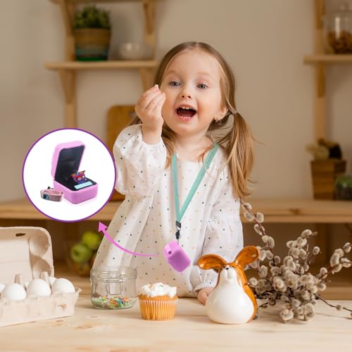 Taladad Silicone Cover Case for Bitzee Interactive Toy Digital Pet with Lanyard, Protective Case Holder Skin for Bitzee Virtual Electronic Pets for Girls & Boys (Pink)