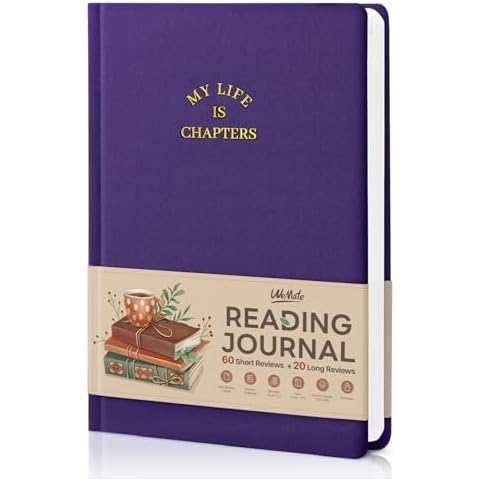 WEMATE Book Review Journal,Reading Journal with 220Pages, 80 Book Reviews & 5 Bookmarks, Book Tracker Journal for Tracking Your Reading Progress, Ideal Gift for Book Lovers & Readers, A5 (Purple) Cover