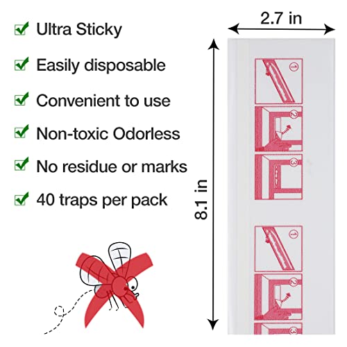 Seekbit 40 Pack Sticky Cockroach Traps On The Wall, Window Fly Traps For House, Clear Bug Killer Indoors, Fly Catcher Sticky Trap For Ladybugs, Gnats, Houseflies Glue Traps Keep Flying Insects Away #TOP4