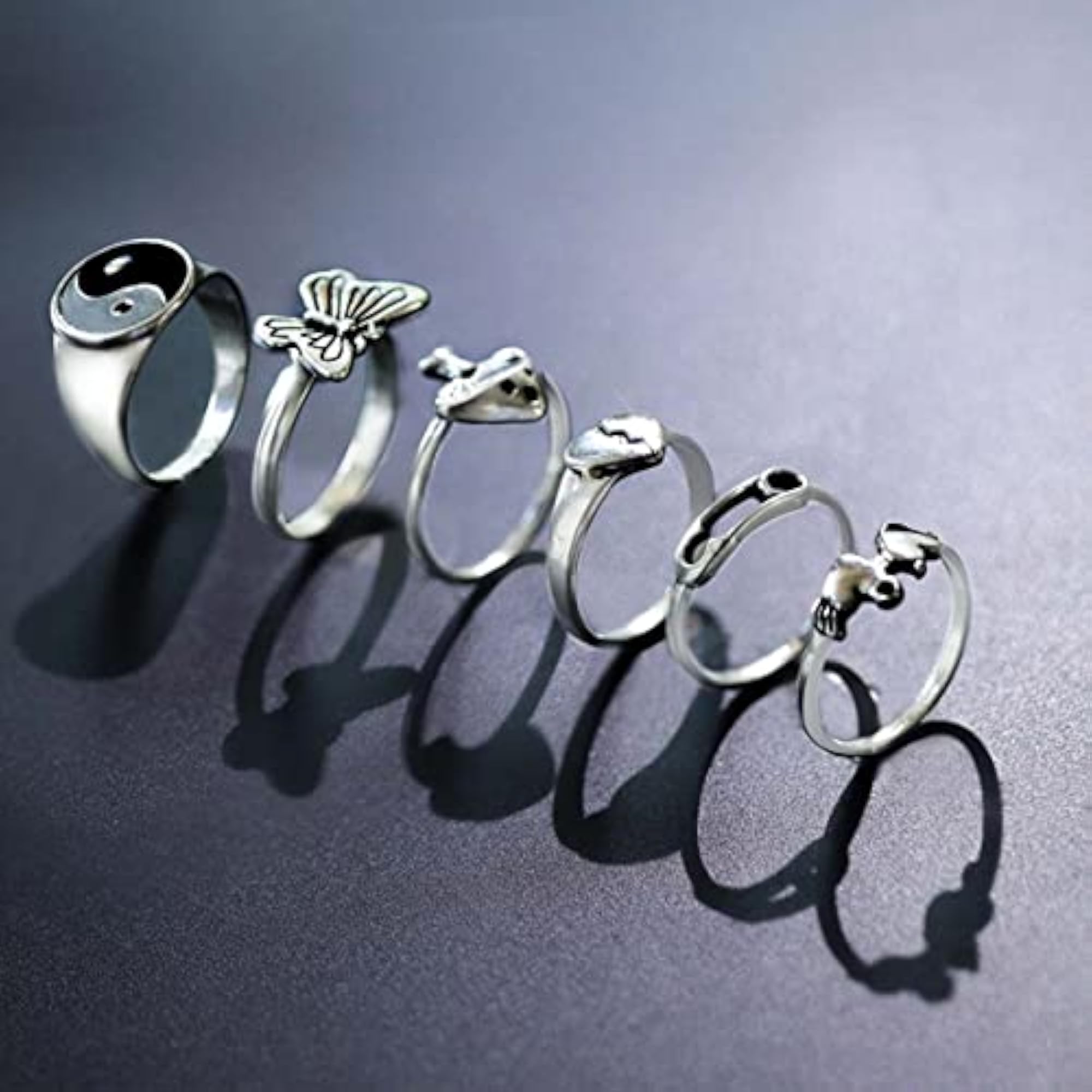 Plated-Tone Rings Set of 6