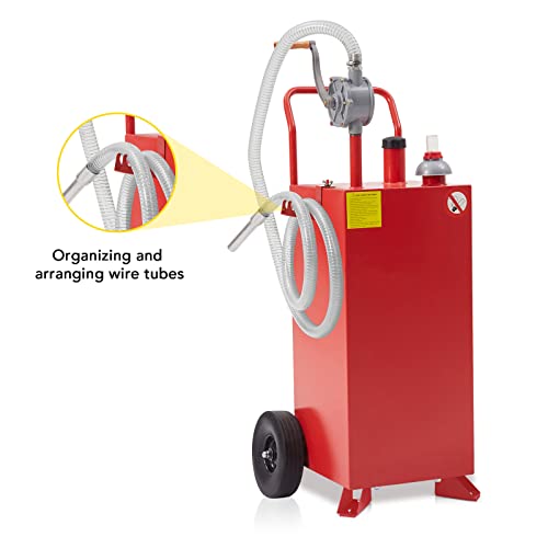 30 Gallon Gas Caddy - Portable Fuel Tank With Pump Without Front Wheels Gasoline Tank Portable Fuel Storage Tank For Boat, Car,Garden, Lawnmower, Atv #TOP2