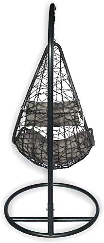 Sedia A Dondolo Sospesa In Rattan - Poltrona Elettra Con Cuscini, Per Interni Ed Esterni - Foto 10