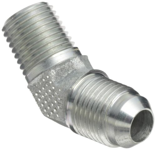 Eaton Aeroquip 2023-4-6S 45 Degree Male Elbow, JIC 37 Degree & NPT End Types, Carbon Steel, 1/4 NPT(m) x 3/8 JIC(m) End Size, 3/8