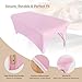 Patioman 2-Pack Lash Bed Cover Professional Stretchy Spa Bed Cover Reusable Massage Table Cover Beauty Bed Protective Topper, Excellent for Lash Extension, Massage, Spa, Salon, Wax, Tattoo (Pink)