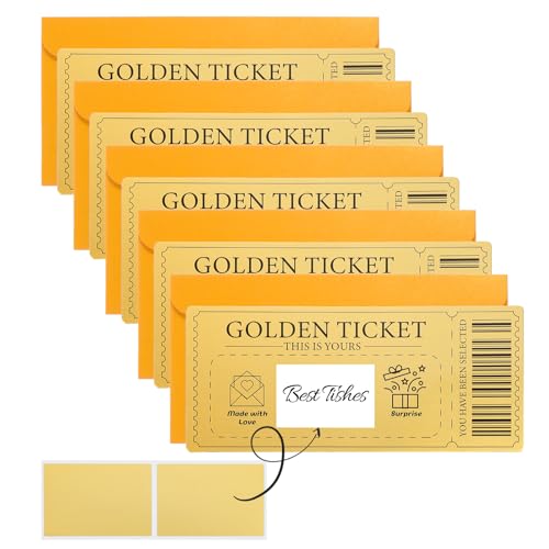 Qianyu Pacote com 5 cart&otilde;es surpresa para raspar bilhetes dourados com envelope presente...