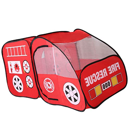 Image of Kids Childrens Playhouse Indoor Outdoor Pop Up Fire Truck Car Play Tent Toy | Play Tents | Tents, Tunnels & Playhuts | Outdoor Toys & Structures