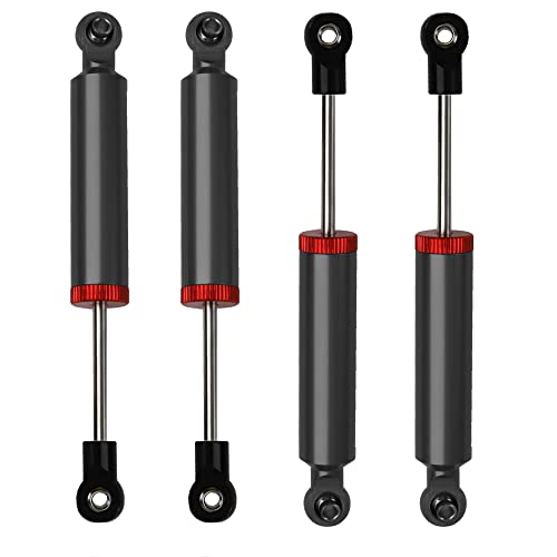 4Pcs RC Car Shocks Shock Absorber Internal Spring Shocks Damper Upgrade Parts Compatible with Axial SCX10 Traxxas TRX4 Redcat Tamiya 1/10 RC Crawler (Hole Distance:100mm, Black)