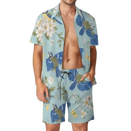 Chemise Hawaïenne Homme Ensemble Short de Plage pour le Plein Été
