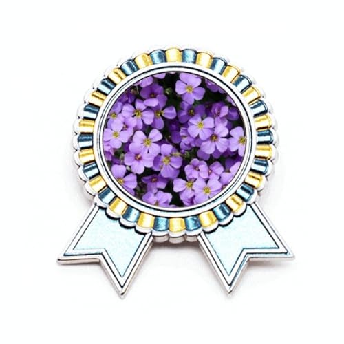 Broche fleurs violettes romantique en métal précieux au design ciselé