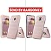 TJS Phone Case Compatible with Samsung Galaxy J7 2018/J7 Refine/J7 Star/J7 Eon/J7 TOP/J7 Aero/J7 Crown/J7 Aura/J7 V 2nd Gen, Metallic Brush Finish Inner Layer Protector Cover (Rose Gold)