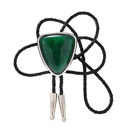 Kdg Triangle Nature Agate Shape Bolo Tie Western Cowboy Celtic Black Stone Necktie For Men #TOP3