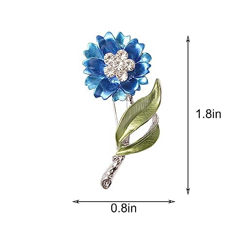 Blue Flower Enamel Brooch - Small Cute Plant Brooch For Women Girls #TOP4