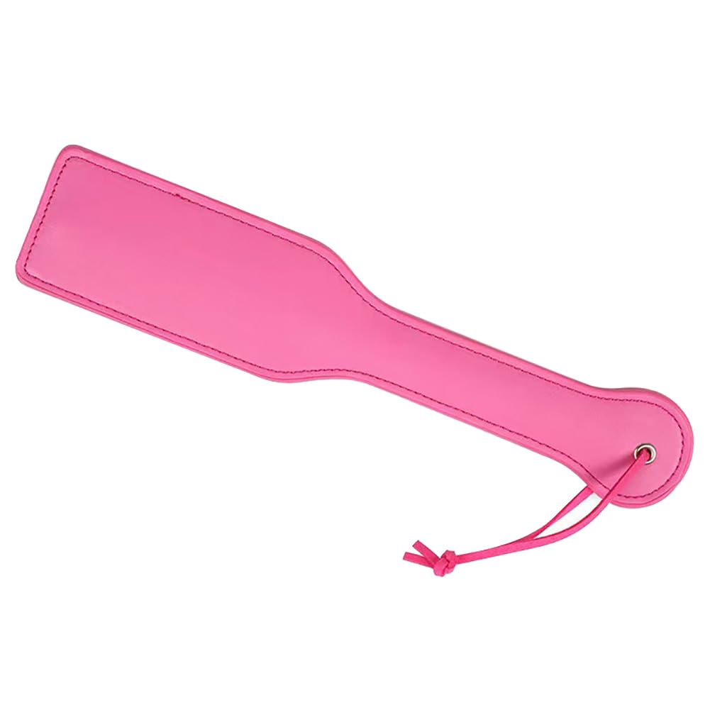 JIHUOO PU Leather Sex Flogger Paddle Horse Riding Crop Whip Tickler Horse Jump Bat Equestrian Crops Couples Games for Adults Pink