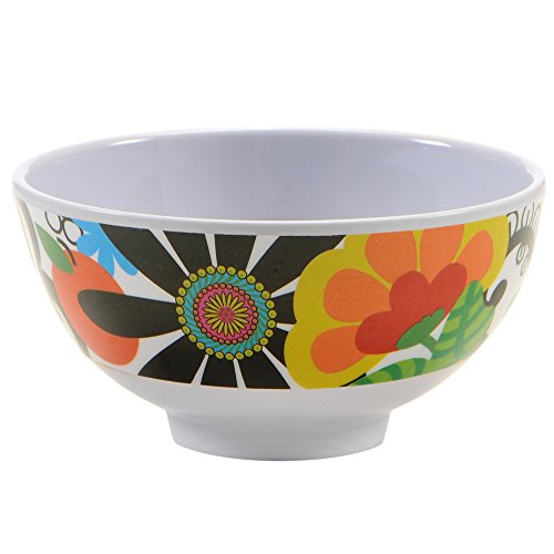 French Bull Melamine Mini Bowl, 4-Piece Set, 10 Fluid Ounces, Small Serving Bowl – Snack, Condiment, Dip, Dessert, Ice Cream – Shatter Proof, Food-Safe, Bpa Free, Dishwasher Safe, 4”, Floral #TOP2