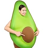 Skicuff Maternity Halloween Avocado Costume for Adults Pregnant Vegetable Fruit Halloween Costumes Fat Suit Costume Funny Food Cosplay Outfits Fancy Dress for Dress Up Party, One Size Green