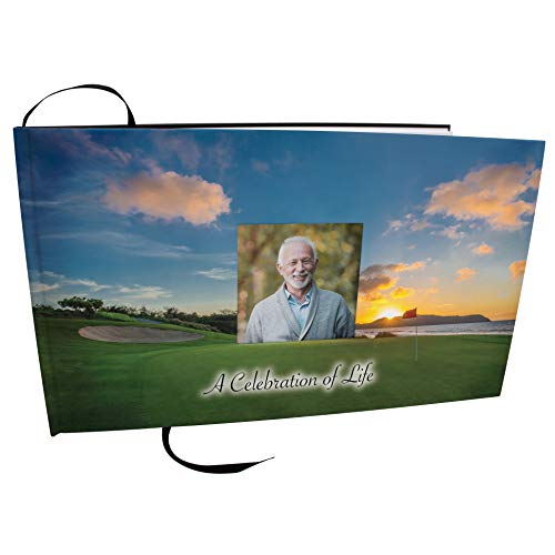 Image of Golf Celebration of Life Funeral Guest Book for Memorial Service