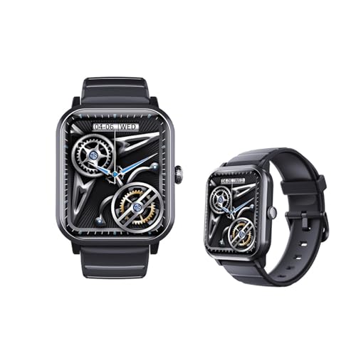 Wizvox 2025 Reloj Mujer Inteligente - 𝐫𝐞𝐥𝐨𝐣 𝐝𝐢𝐚𝐛𝐞𝐭𝐞𝐬 1.9' Reloj Pulsometro Hombre Conectividad Bluetooth Sueño F330517,Black