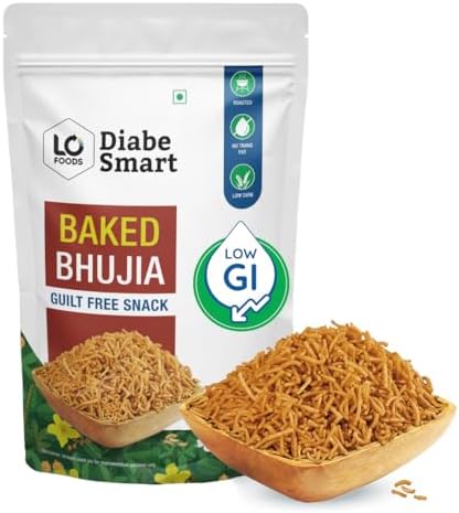 DiabeSmart - Diabetic Snacks Bhujia (200g) | 70% better Sugar Control | Low GI Diabetes Bhujia for Lower Sugar Spike | Sugar Free Snack | Aloo Bhujiya Sev style Tastiest Diabetic Bhujia in India