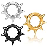 DOEARKO 2 PCS Ear Gauges Seven-Pointed Ear Weights Hangers for Stretched Ear Plugs Tunnels 316 Stainless Steel Hypoallergenic Body Jewelry (For Lobe in 0G (8mm) or Larger, Silver Fashion)