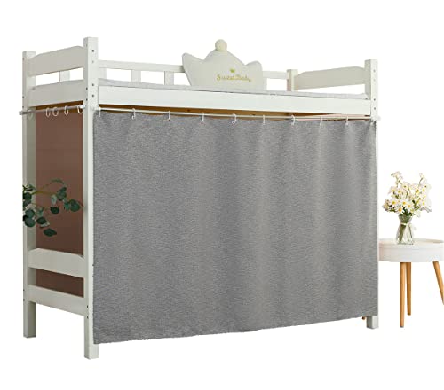 Teanea Solid Bottom Bunk Bed Blackout Curtains Privacy Cloth Single Size Twin Size for Men Women Collage Students, Gray