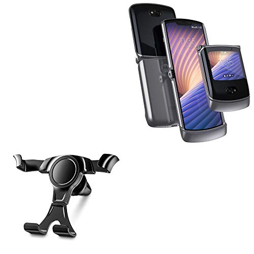 BoxWave Car Mount Compatible with Motorola Razr 5G - X-Switch Car Mount, Air Vent Mounted Car Mount Simple Minimal - Jet Black