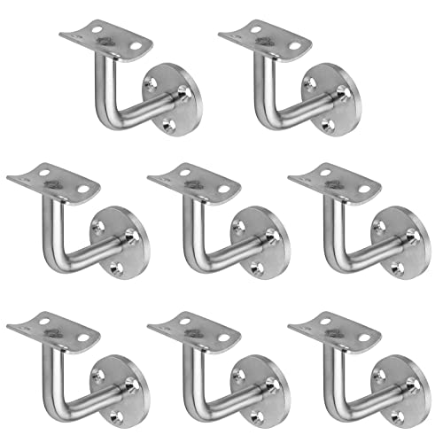 Lot de 8 Support de Main Courante d'Escalier en Acier Inoxydable Supports de Rampe d'Escalier Support de Fixation Murale anti-corrosion pour escaliers Cover