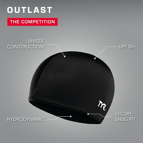 image for TYR Lycra Fiber Adult Swim Cap for Women and Men - Recreational and Tr