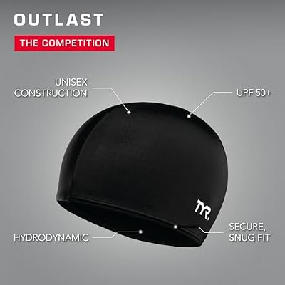 TYR Lycra Fiber Swim Cap, Streamlined Swimming Cap for Warm Waters
