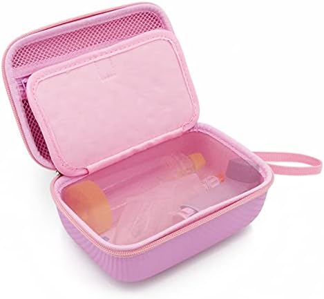 CASEMATIX Pink Travel Case Bag Compatible with Asthma Inhaler, Masks, Spacer - Case Only