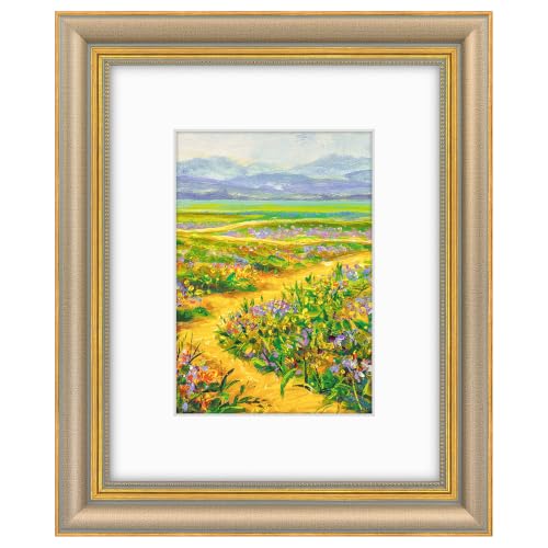 Golden State Art,8x10 Ornate Picture Frame Holds 5x7 Photo,Champagne Gold