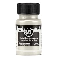 Vernice Acrilica Metallizzata LM-Kreativ Metallika For Artists 50 Ml, Colore Bianco, Altamente Coprente, Per Legno, Tela, Ceramica, Resistente Alla Luce