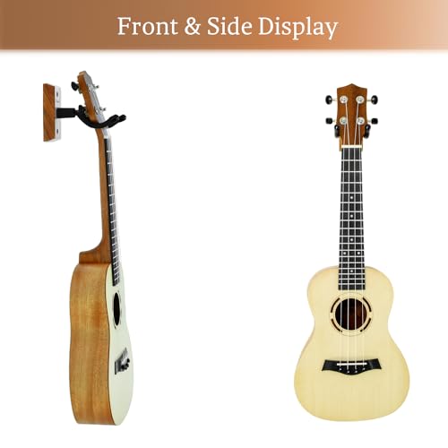 Onmiwod HL-UKM/HTM/1 Ukulele Wall Mount Hanger, Black Walnut Wood U-Shaped Ukulele Holder Hanger thumb #3