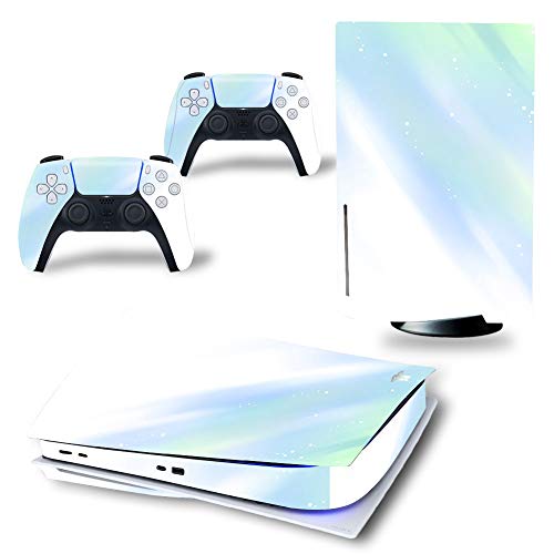 Preisvergleich Produktbild MBMT PS5 Optisches Laufwerk Version PVC-Material Film Ersatzschale Aufkleber Folie mattierte Oberflächenschutz Maschinenschale (Farbverlauf Grün)