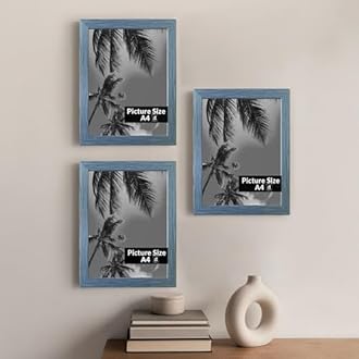 Art Street A4 Size Certificate, Document Photo frames Set Of 3 For Home Decoration, Living Room, Office Decoration (Blue, Size: 8" x 12")