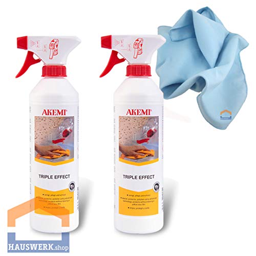 Hauswerk.shop Akemi Triple Effect Spray 2 x 500 ml und 1 Microfasertuch Cover
