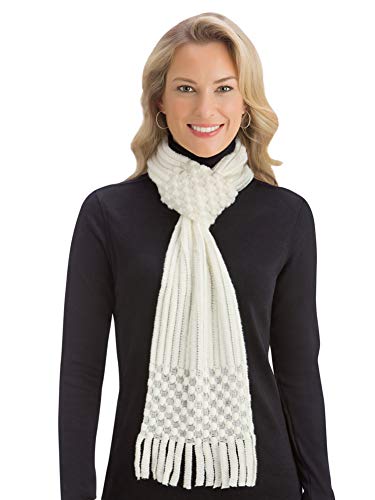 Collections Etc Pull Through Winter Scarf with Fringe3