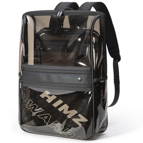 HIMZ WARRIOR Clear Backpack Heavy Duty for Adults Men Work with Reinforced Straps, Laptop Bag for Stadium Events