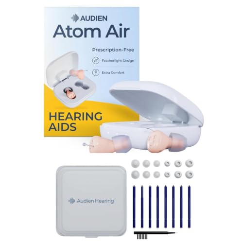 Image of Audien Atom Air Rechargeable OTC Hearing Aids + Wax Guard Kit Bundle