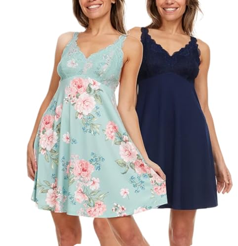 Image of Flora Nikrooz FN Women's 2 Pack Lace Chemise
