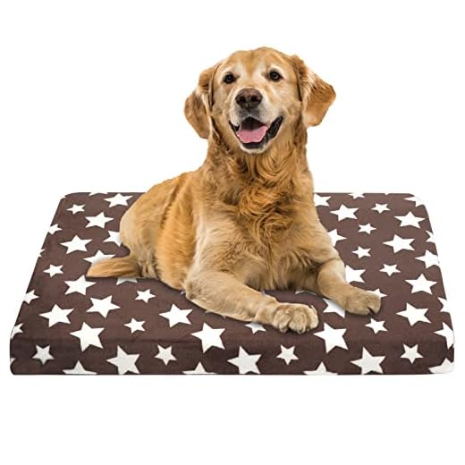 VANKEAN Coussin Chien dehoussable, Lit pour Chien Mousse Haute Densité Réversible (Frais et Chaud),Matelas pour Chien avec Housse Lavable Amovible，Brun/Gris