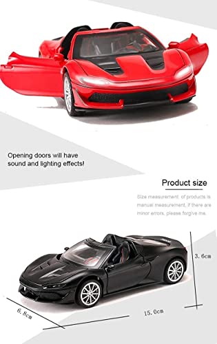 Image of 1:32 Ferrari J50 Alloy Metal Diecast Car Model Pullback Toy Car with Openable Doors & Light, Music for Gift,Party Decorations Toy (Color As Per Available) (Black)
