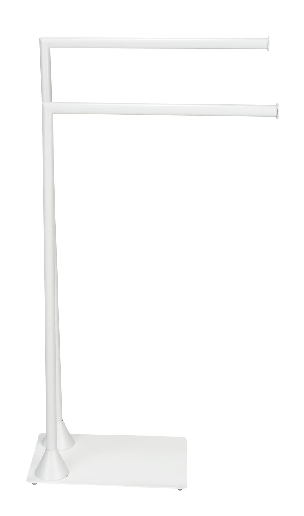 WENKO Hella - Toallero de pie con 2 Brazos para baño y Sala de Estar, Acero Lacado, Color Blanco Mate