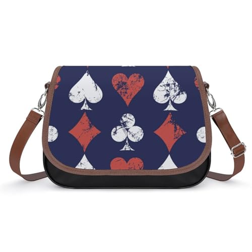 Sac à main pour femmes sacoche en cuir sac bandoulière messager poker