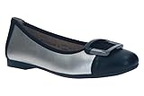 Cuir véritable Remonte D0K12-90 Ballerines pour femme Noir/doré palegold/sch, métal, 41 EU