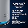 NETGEAR Orbi 970 Series Quad-Band WiFi 7 Mesh Network System (RBE973S), Router + 2 Satellite Extenders, Security Features, Up to 27Gbps, Covers Up to 10,000 sq. ft., 200 Devices, 10 Gig Internet Port