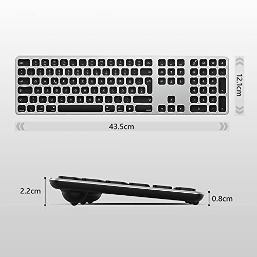 Kabellose Seenda Tastatur für Mac mit USB und Typ-C Anschluss